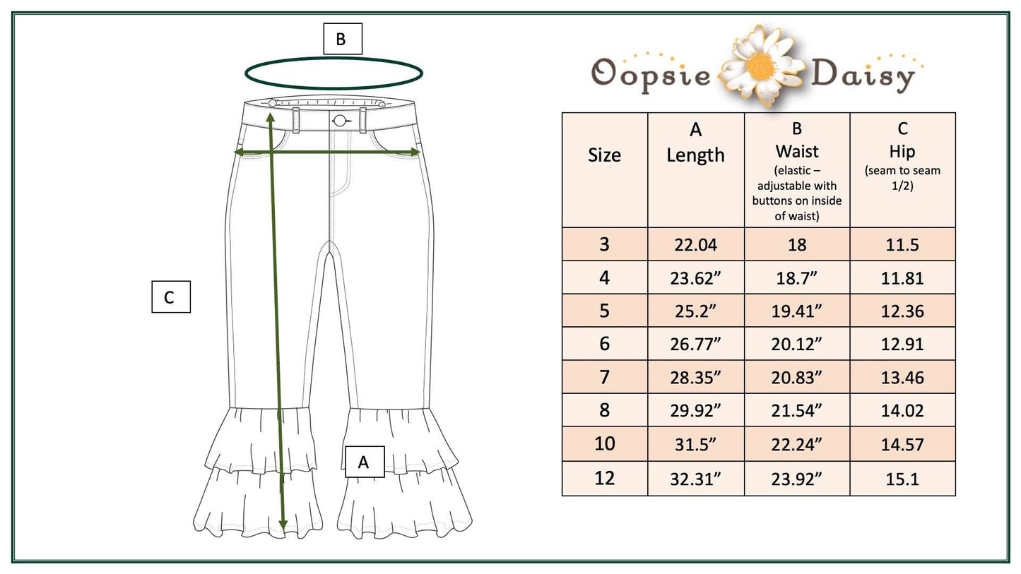 Flower Double Ruffle Denim