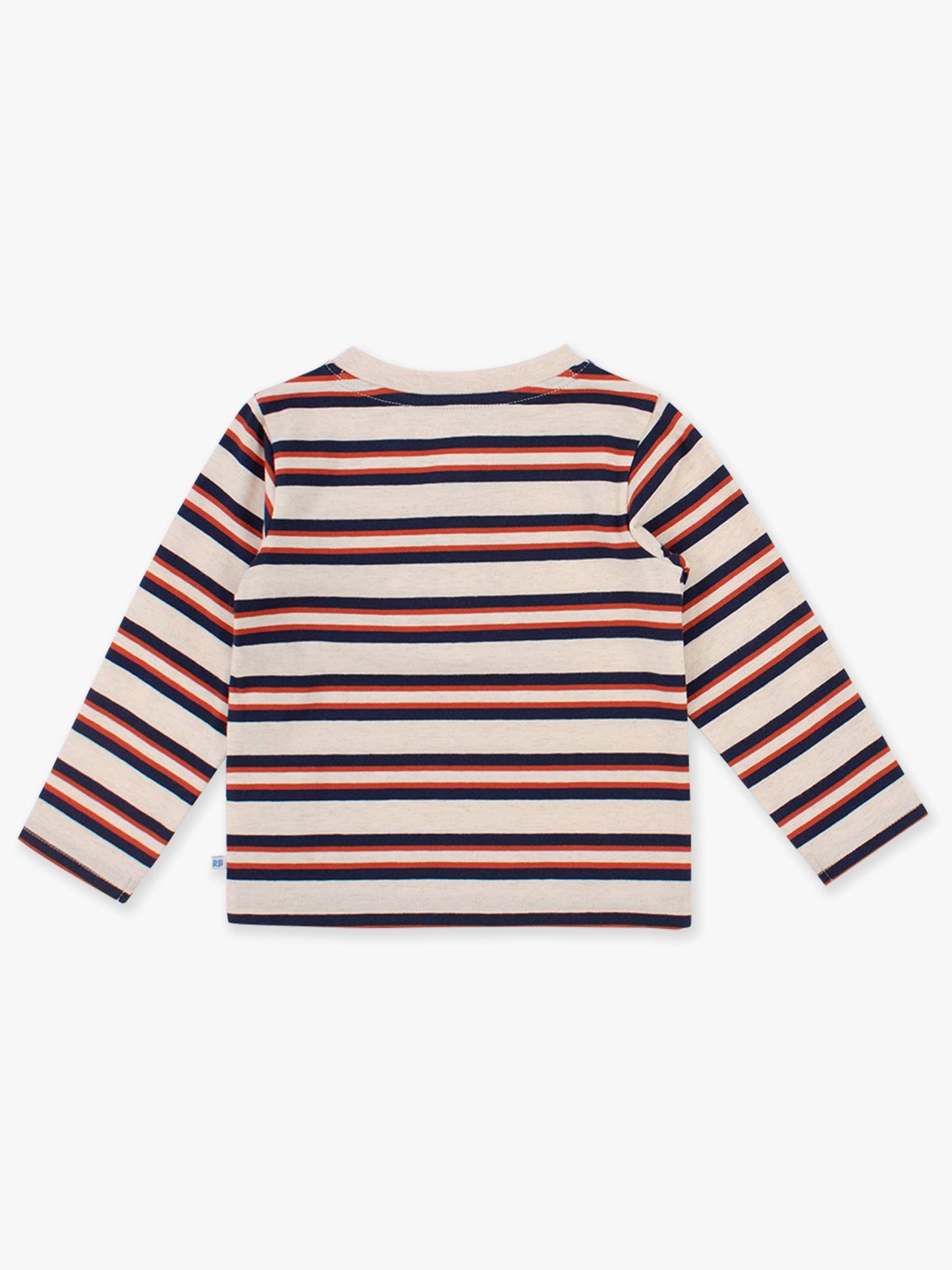 Heather Oatmeal & Rust Stripe Long Sleeve