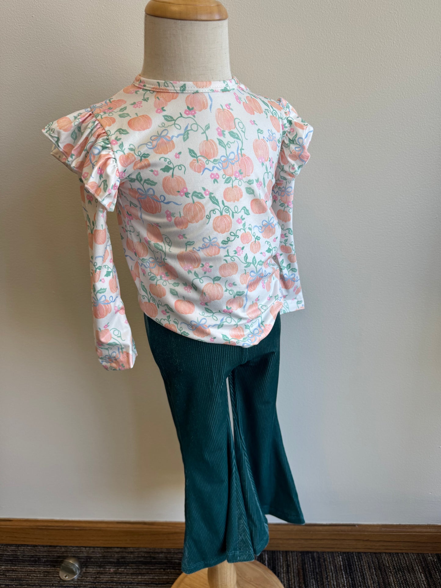 Aquamarine Ribbed Bell Bottoms