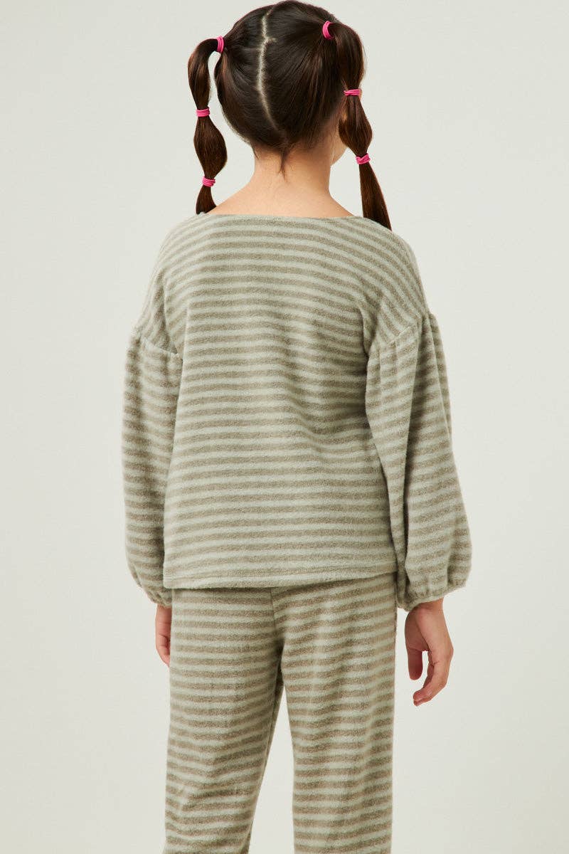 Stripped Puff Sleeve Top