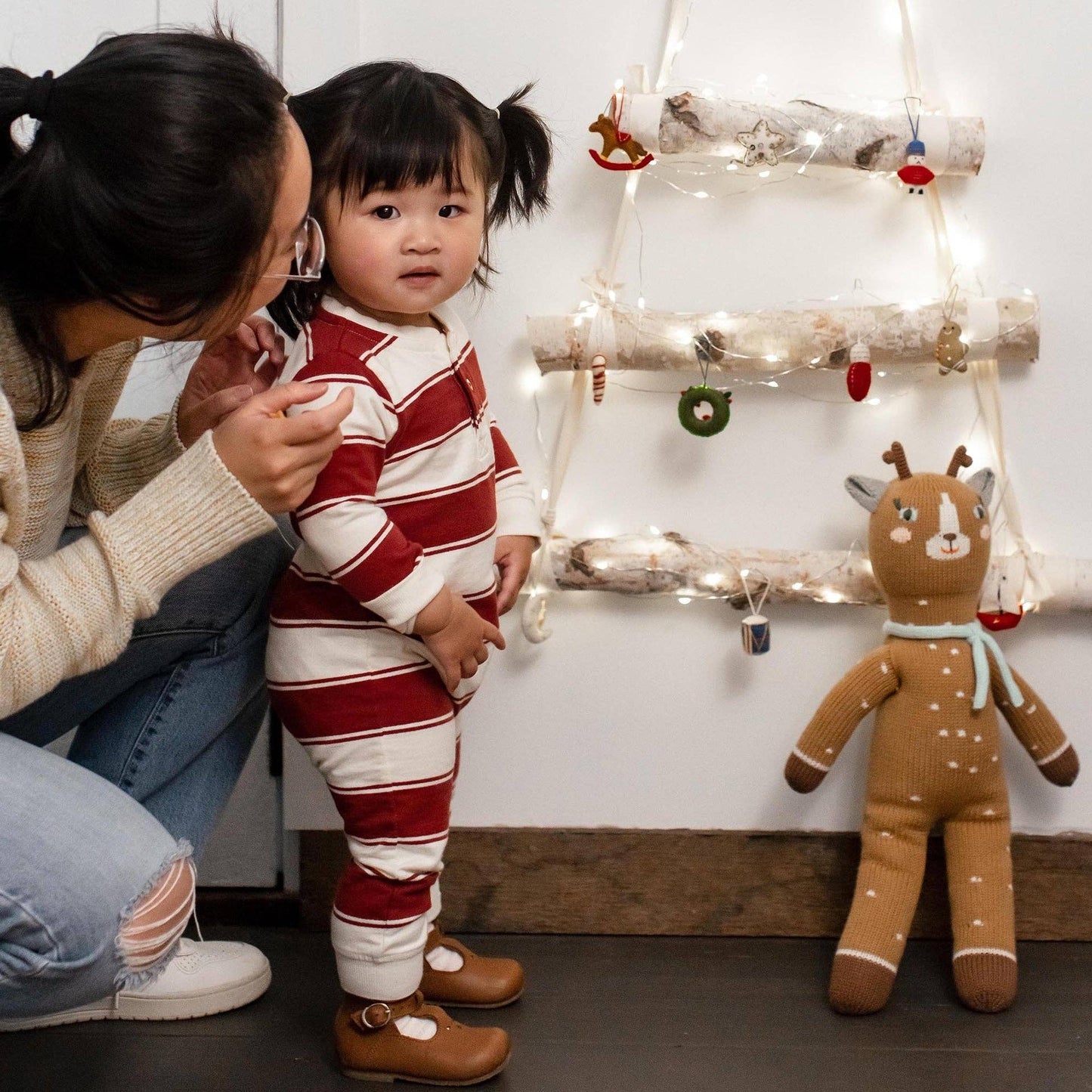 Stripe Jumpsuit - Brick Red