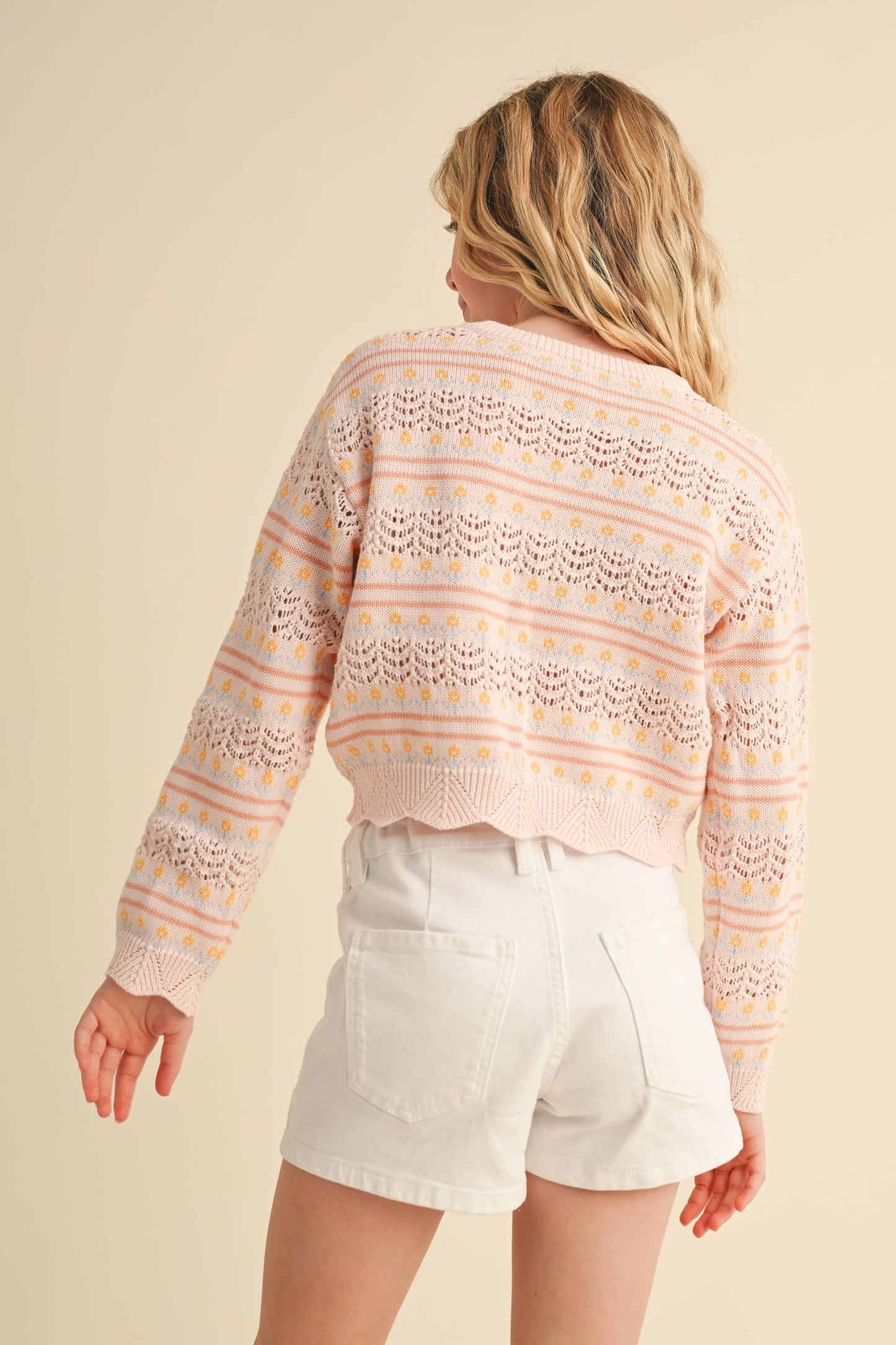 Flower Pointelle Sweater