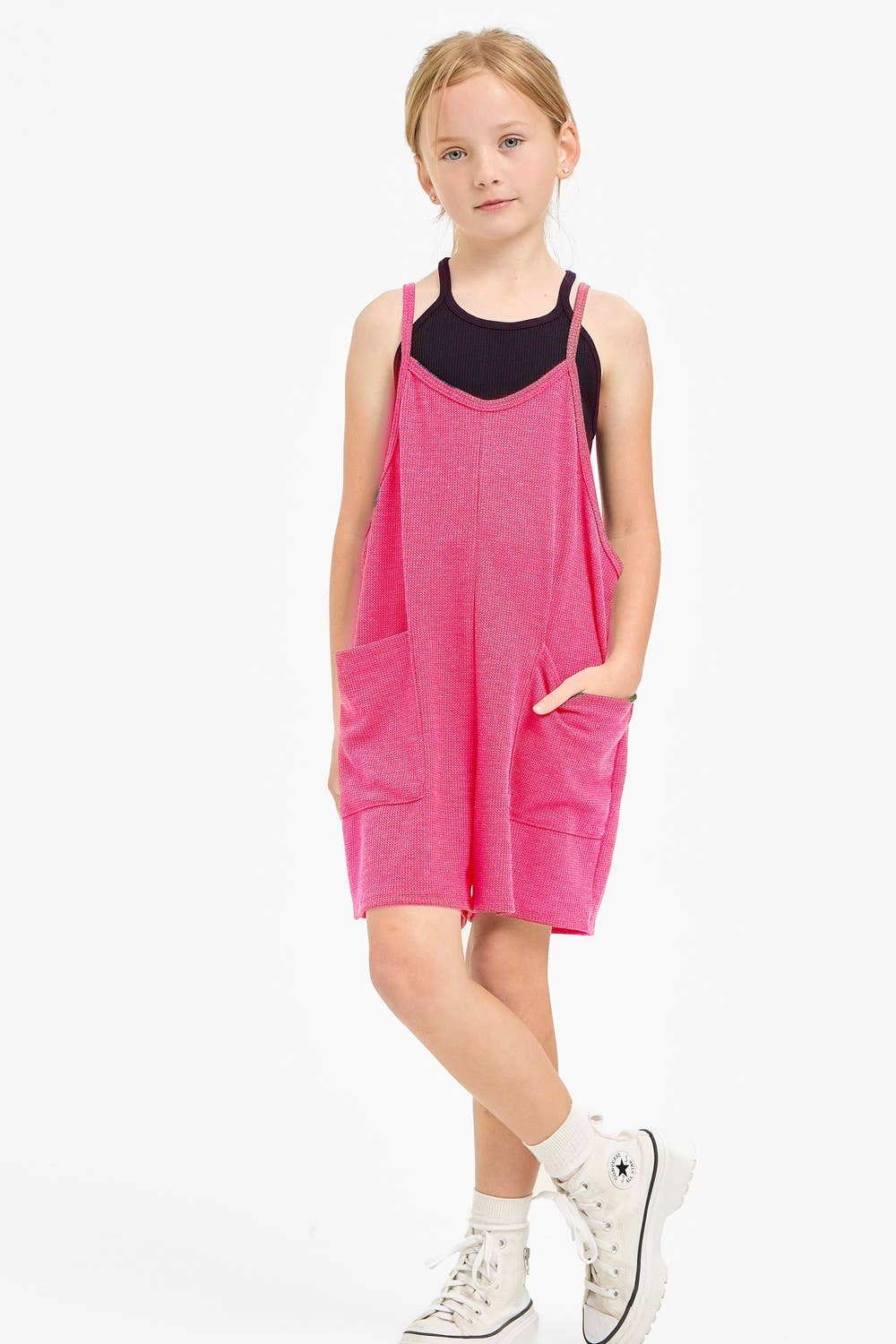 Pink Waffle Romper
