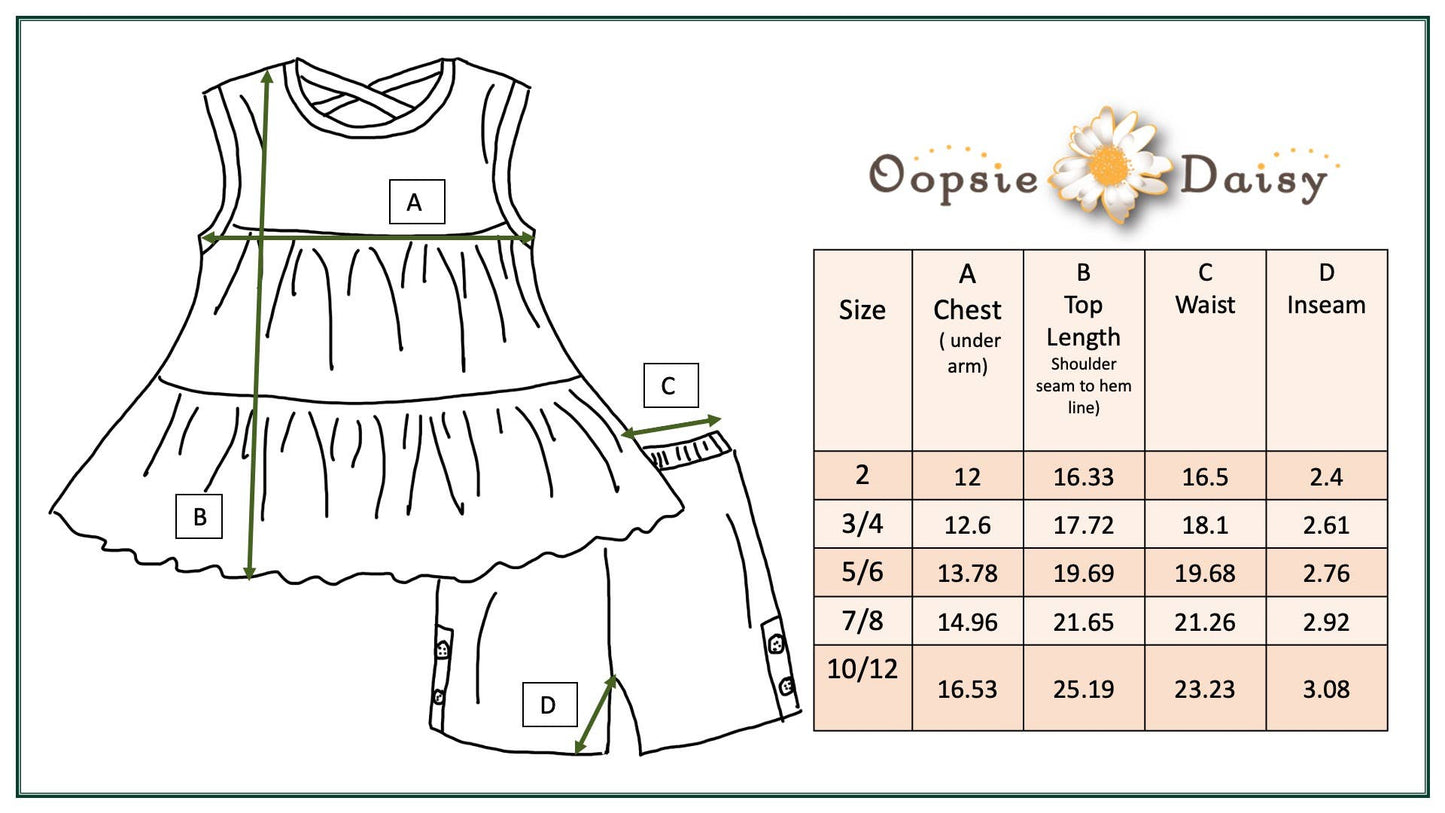 Green Daisy Short Set