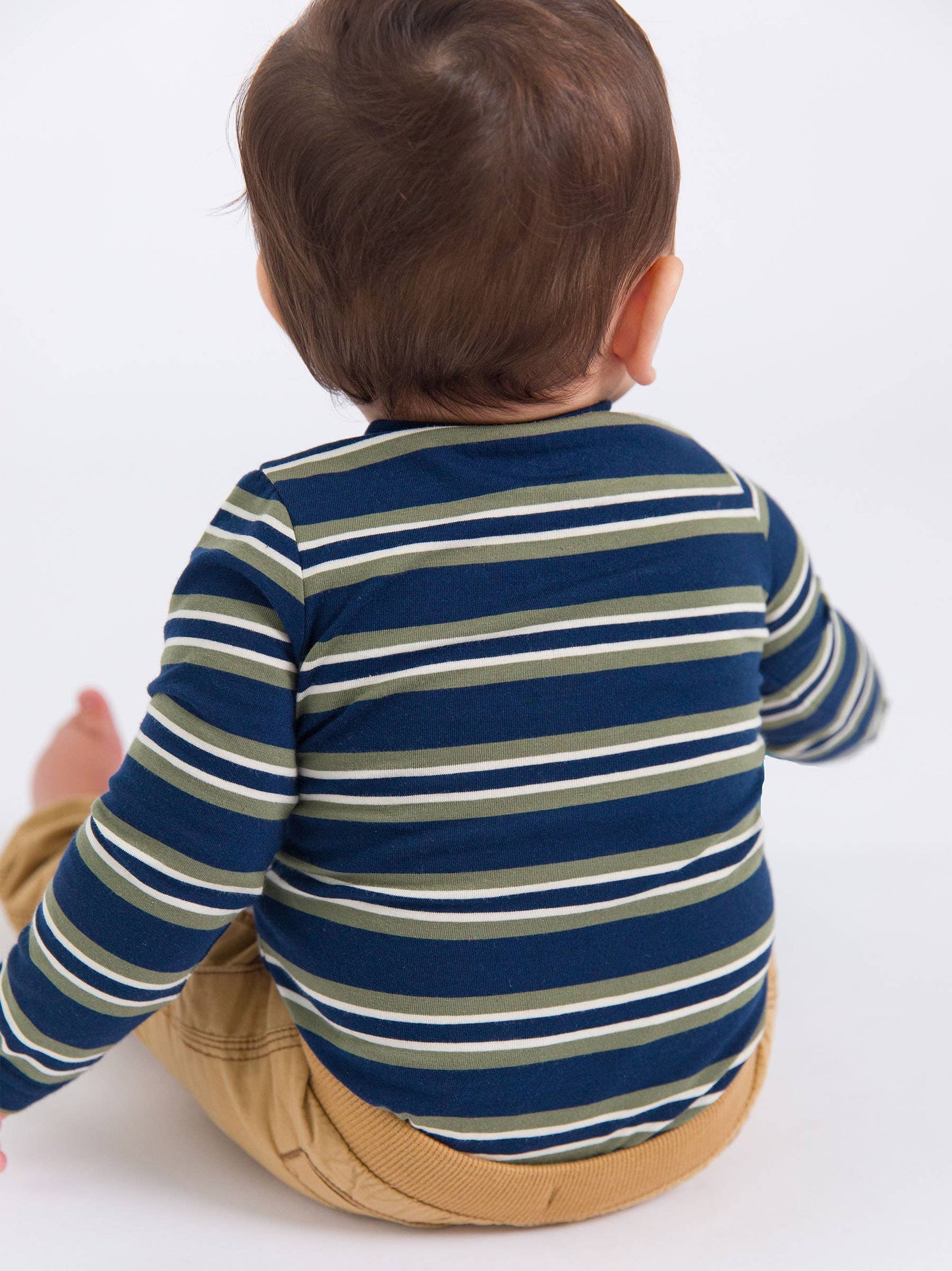 Navy & Olive Stripe Bodysuit