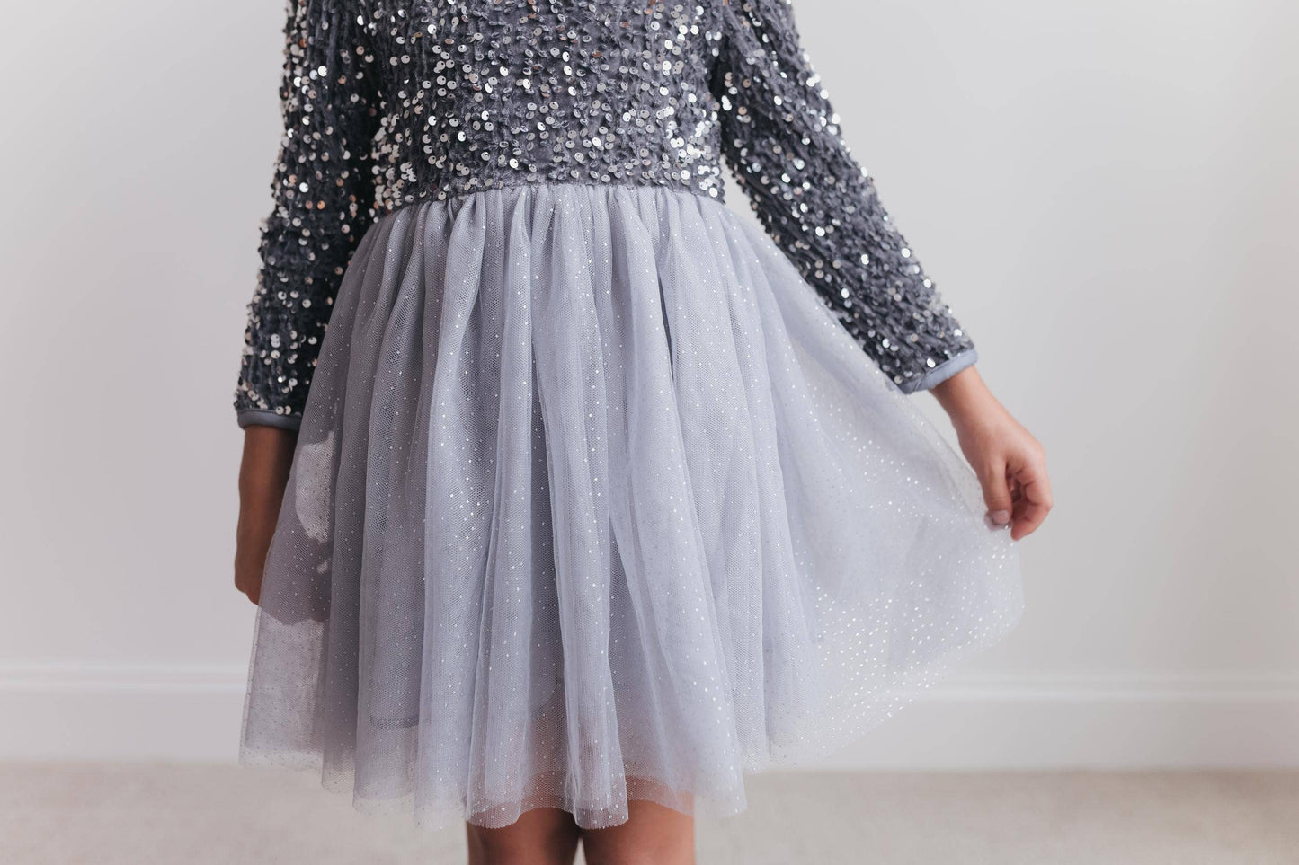 Sequin Silver Tulle Dress