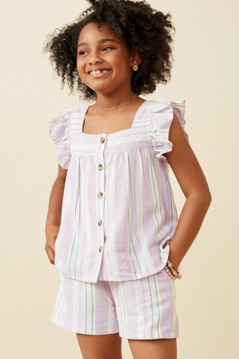 Mari Striped square neck