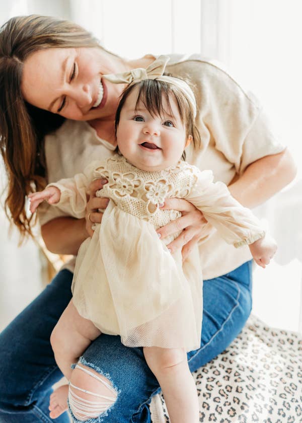 Thalia Crochet Lace Tutu Romper & Headband (Organic Cotton)