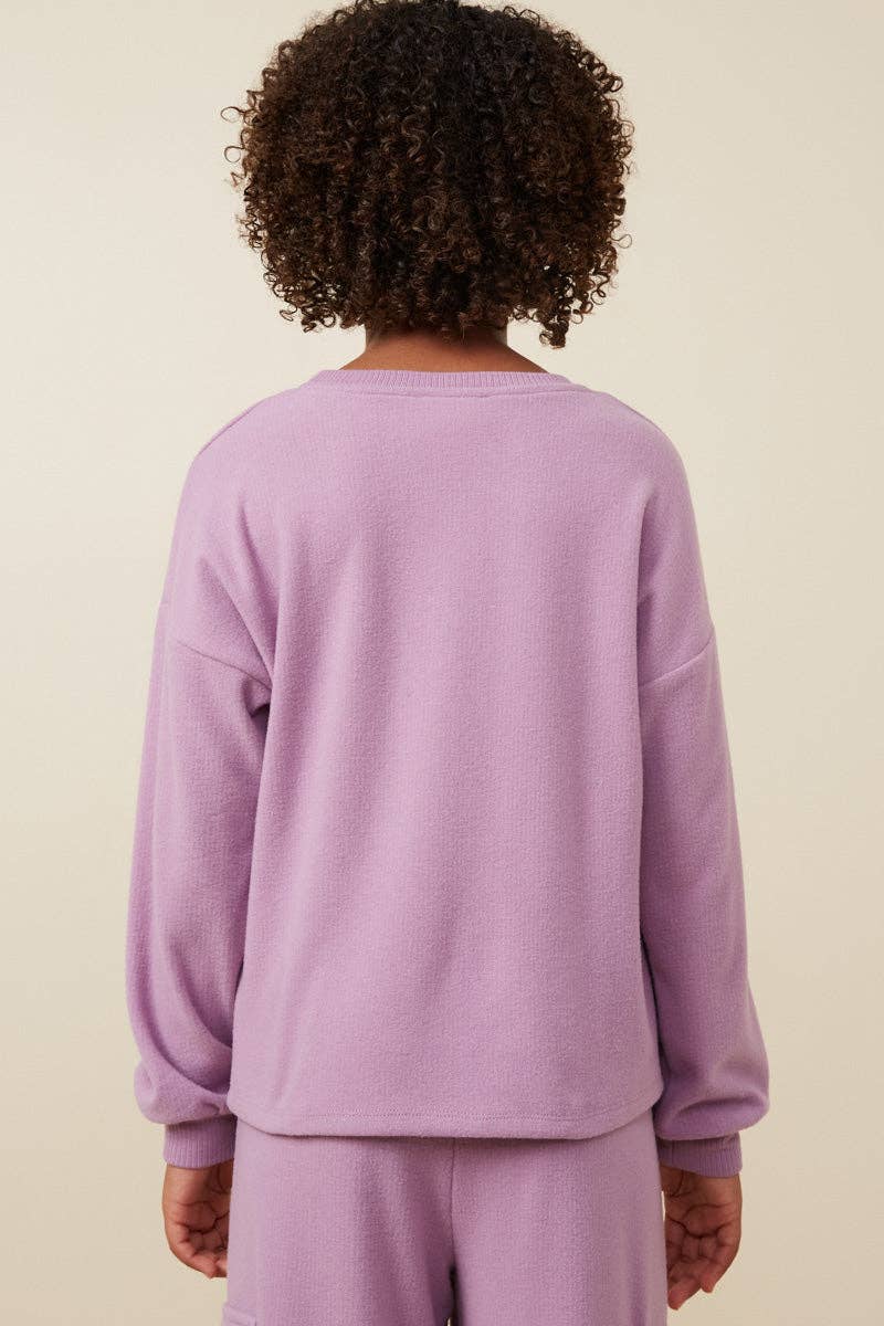 Lavender Ribbed Long Sleeve
