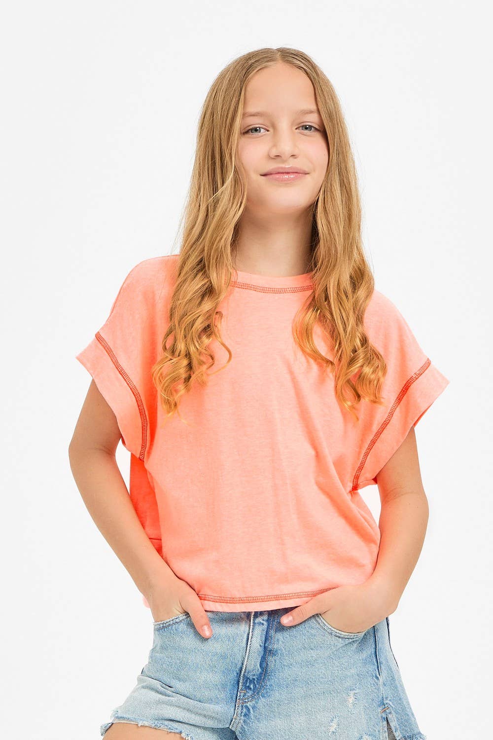 Coral Open Back Top