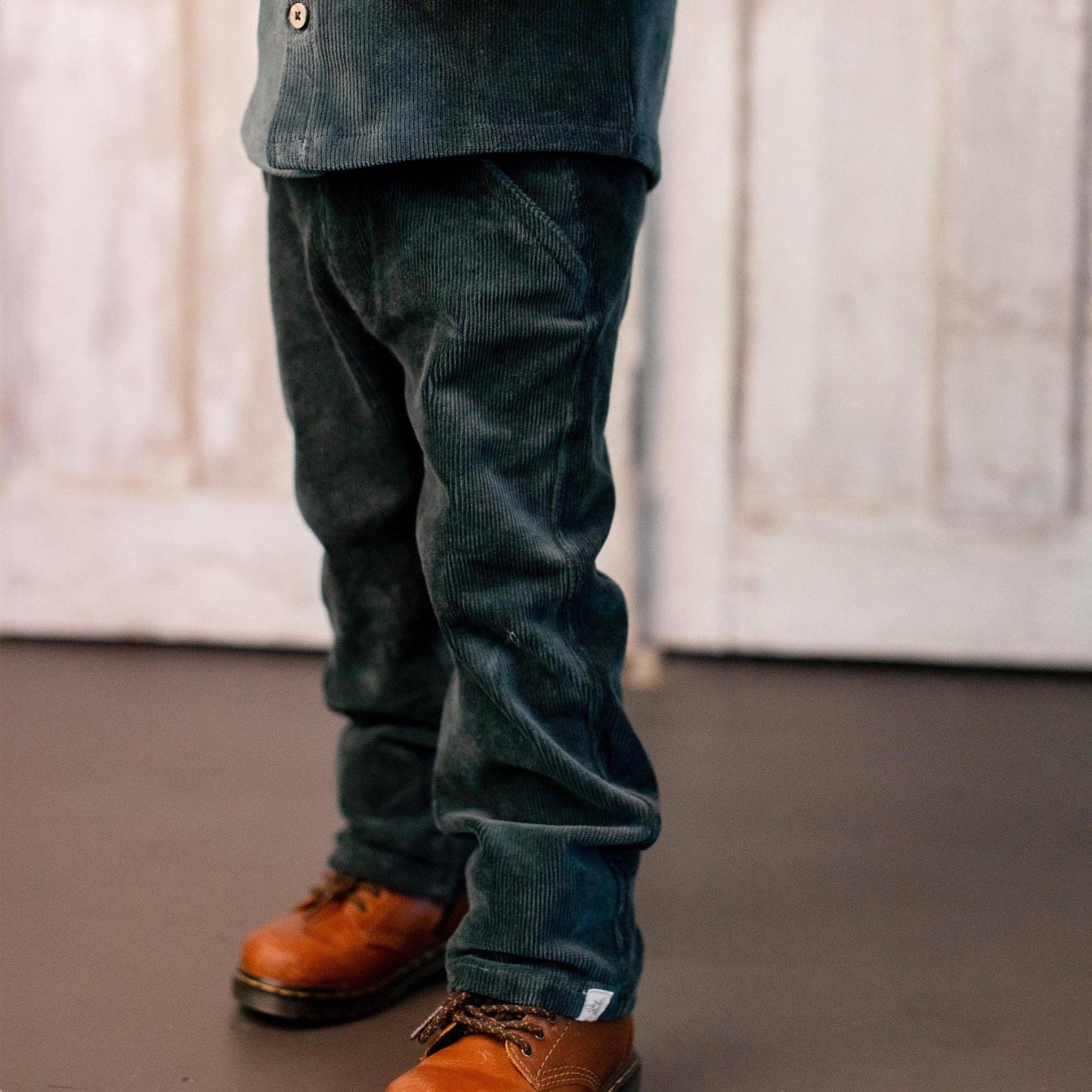 Knit Corduroy Boy Shirt & Pants Set