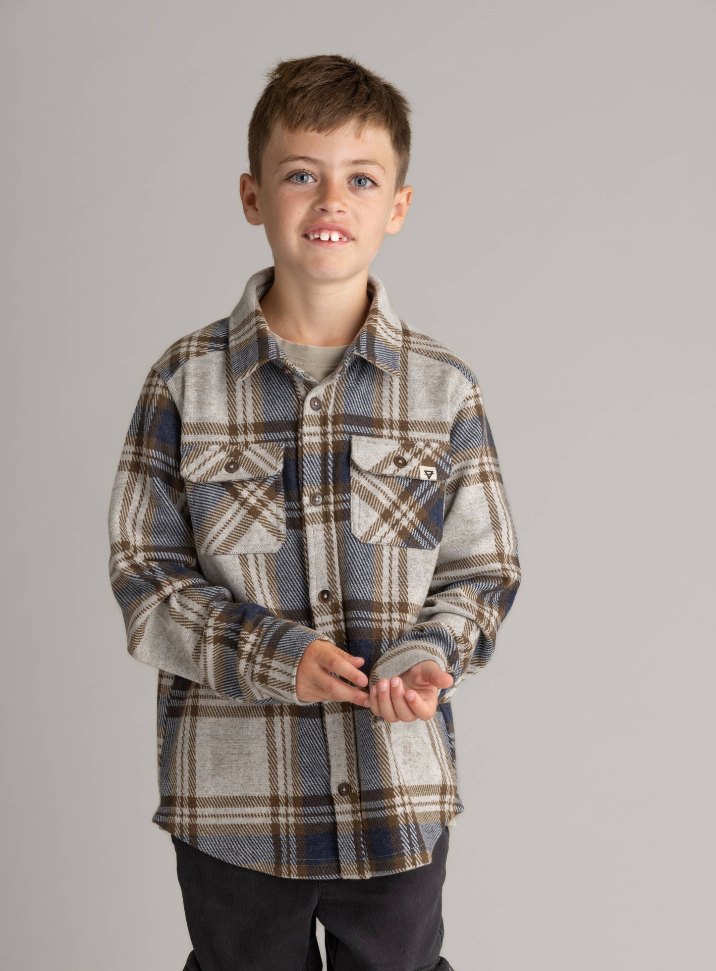 Boys Lichen Stretch Flannel Shirt