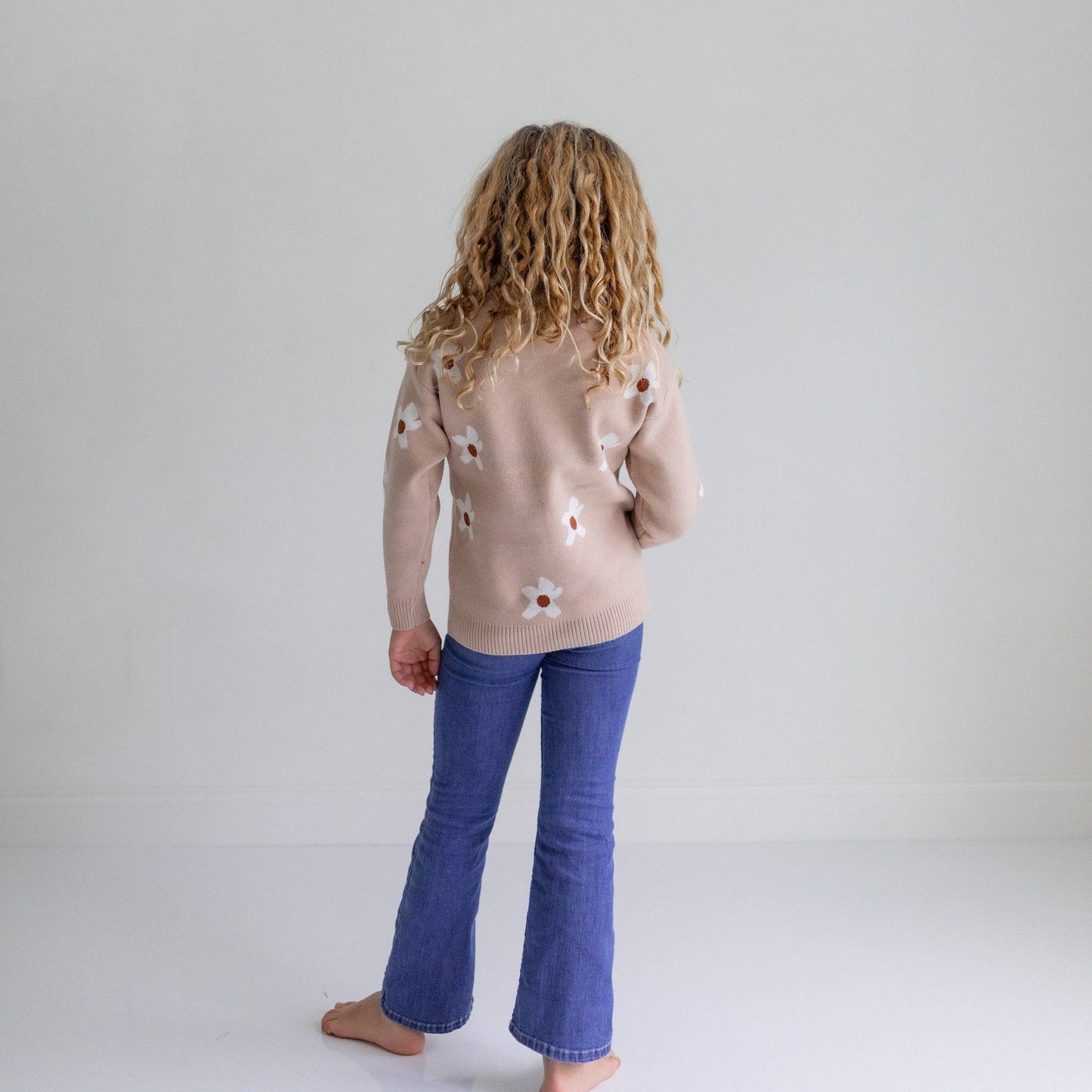 Beige Flower Sweater