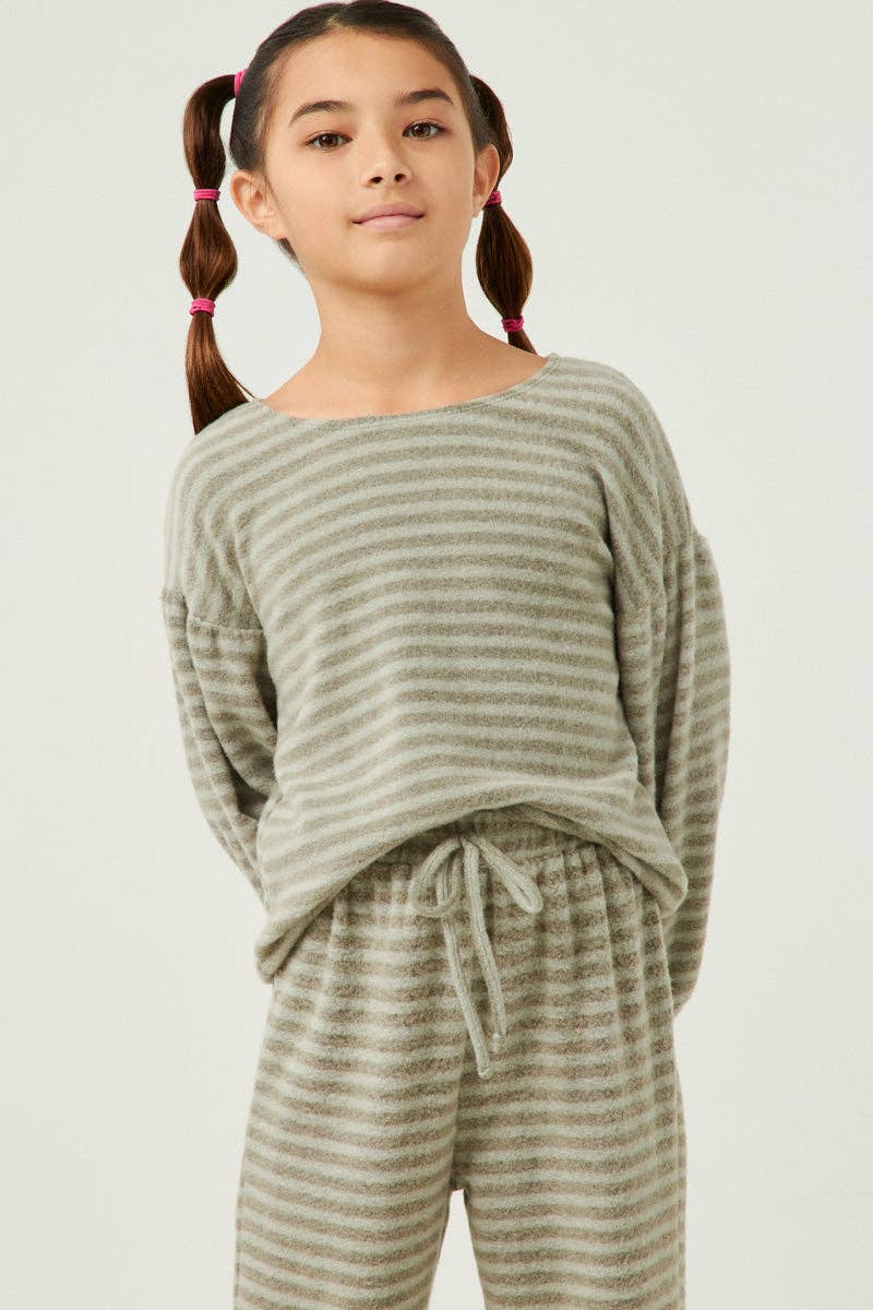 Stripped Puff Sleeve Top