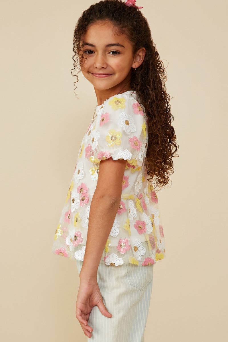 Sequin Floral Top