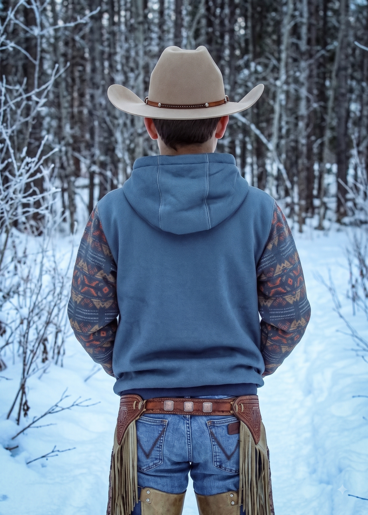 Boys' Western Print Hoodie