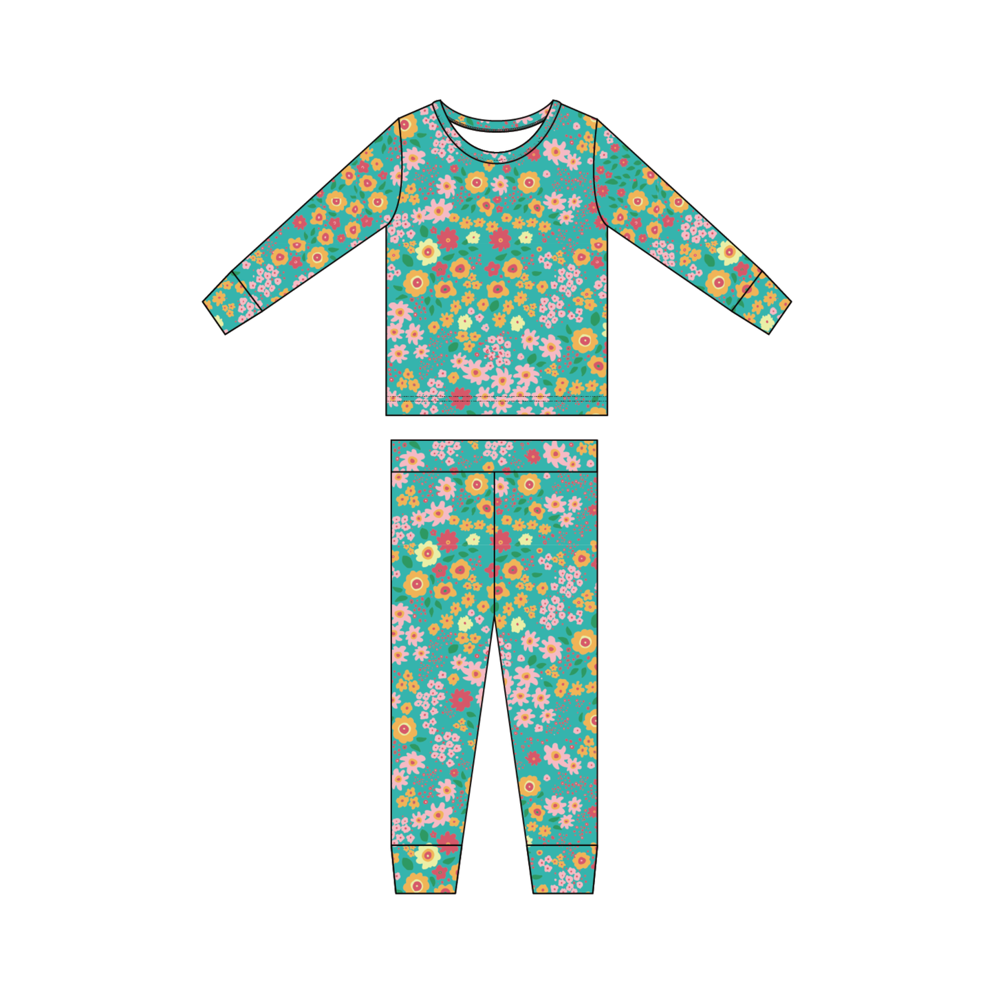 Ribbed Set Floral Meadow