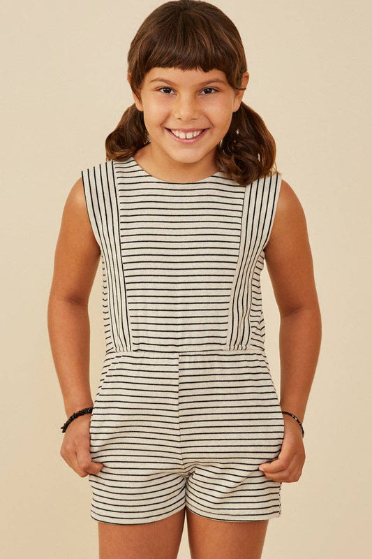 Striped Knit Sleeveless Romper