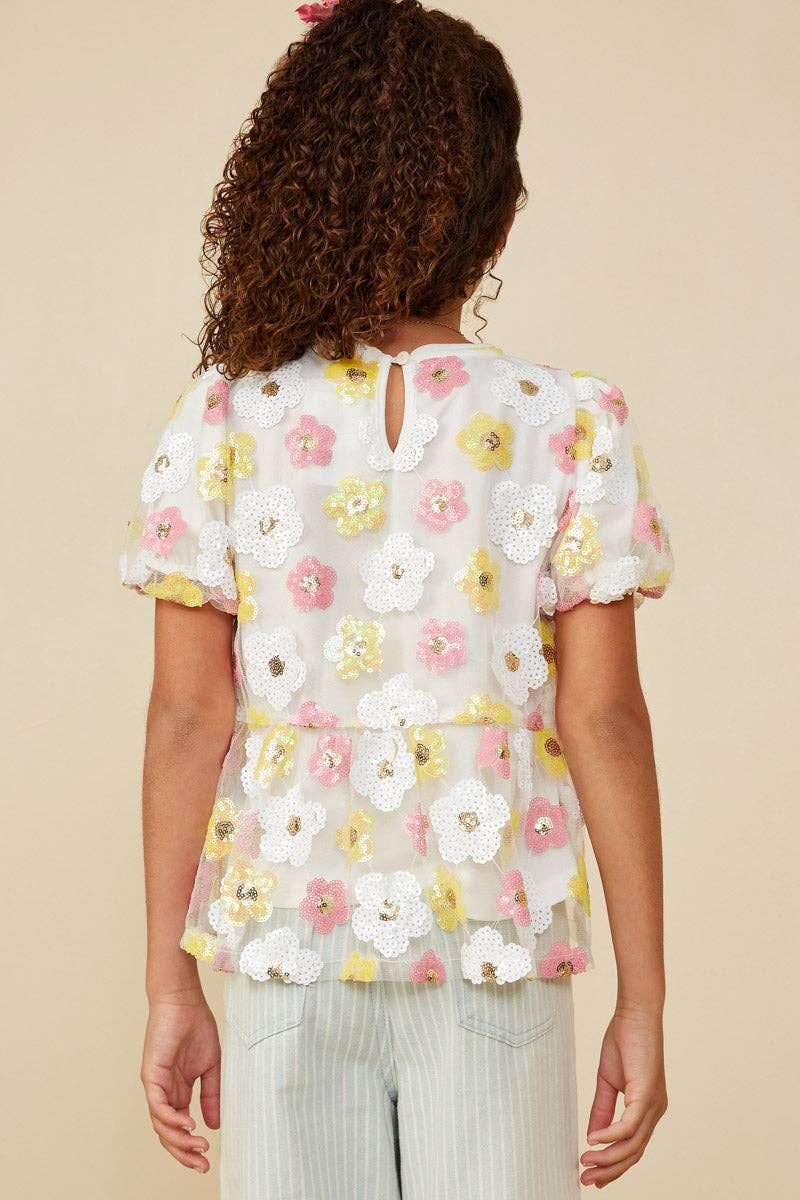 Sequin Floral Top