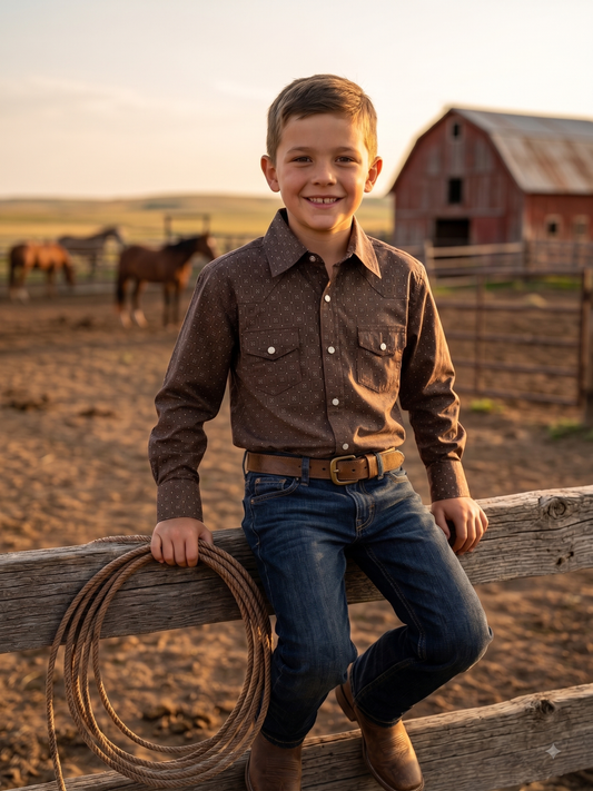 Boys' Western Snap Shirt with Stretch | Style BF-3034