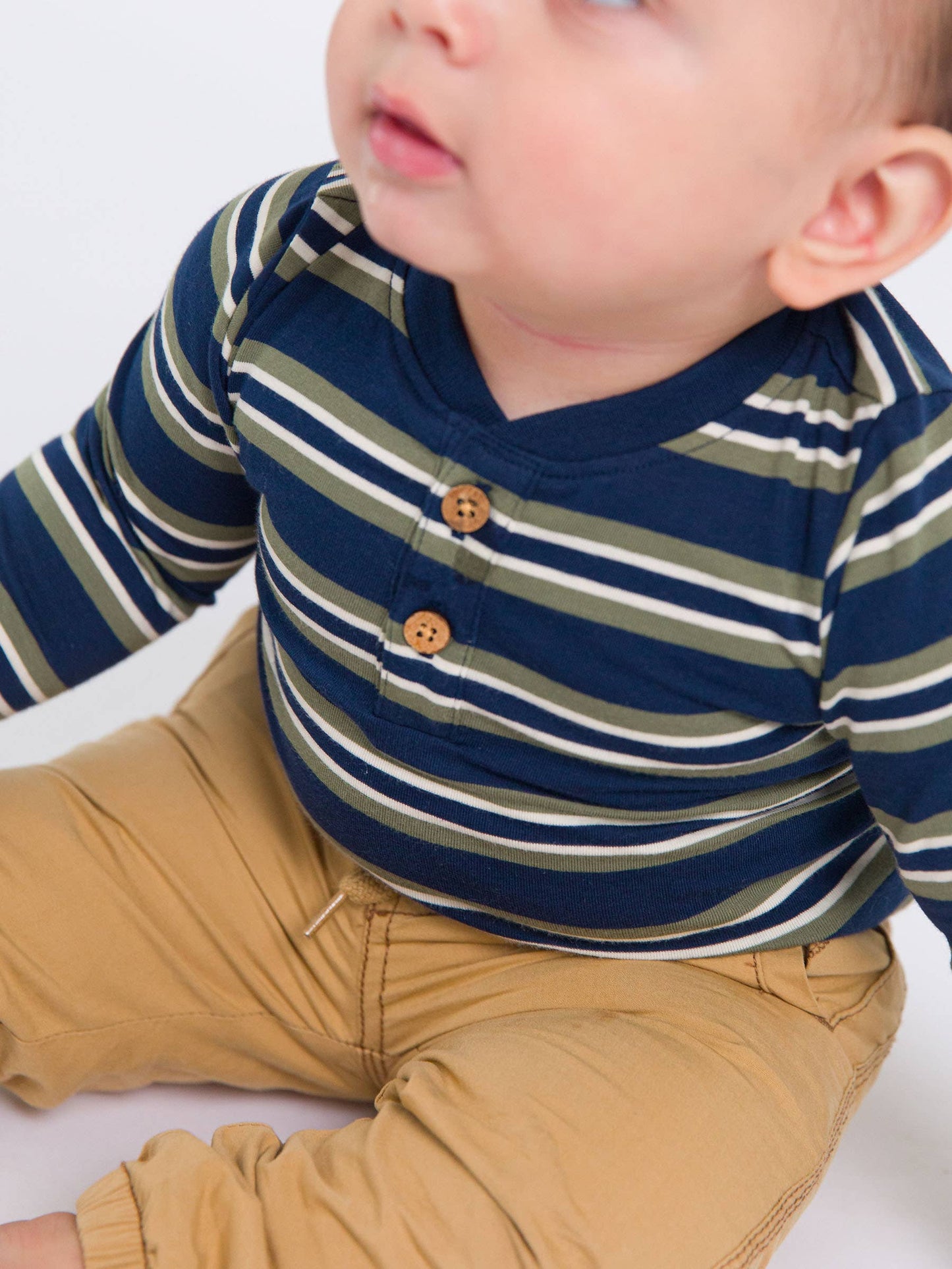 Navy & Olive Stripe Bodysuit