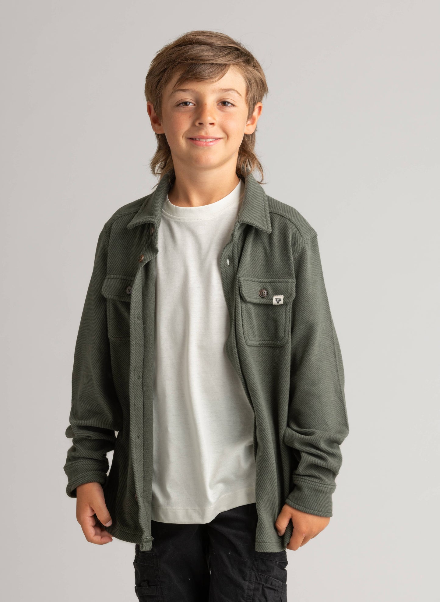 Boys Lichen Stretch Flannel Shirt