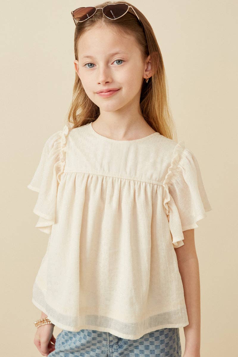 Ivory Ruffle Sleeve