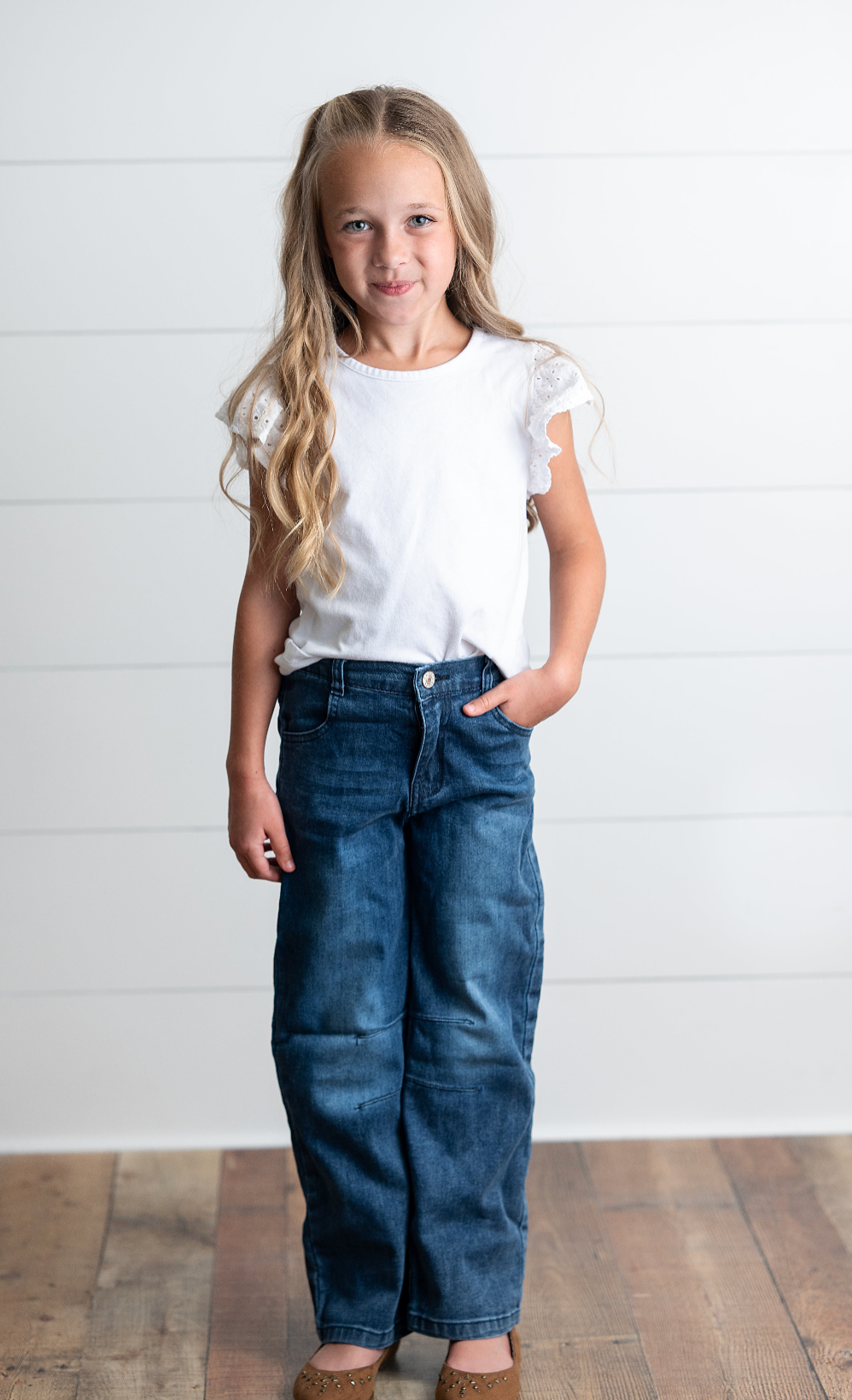 Medium Wash Barrel Jean