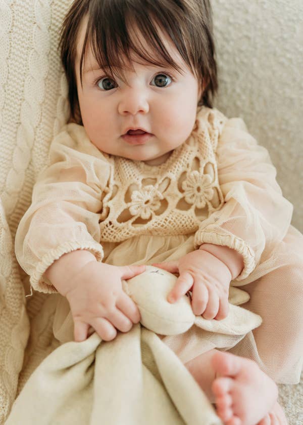 Thalia Crochet Lace Tutu Romper & Headband (Organic Cotton)