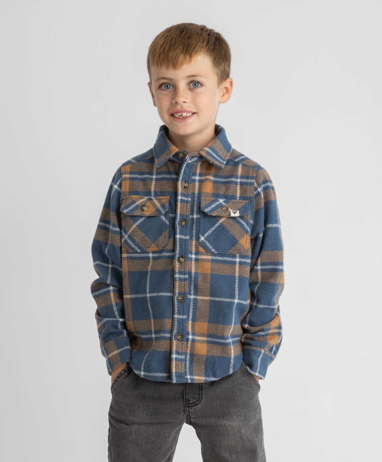 Boys Lichen Stretch Flannel Shirt