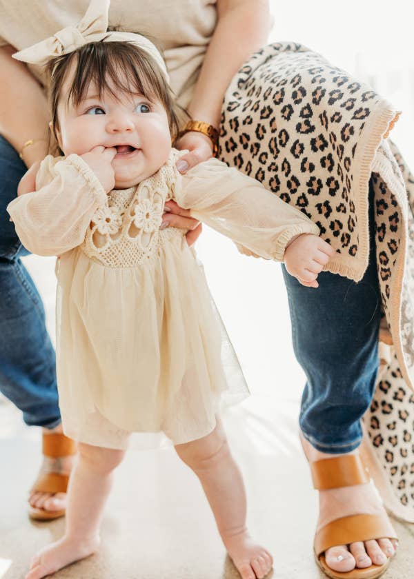 Thalia Crochet Lace Tutu Romper & Headband (Organic Cotton)