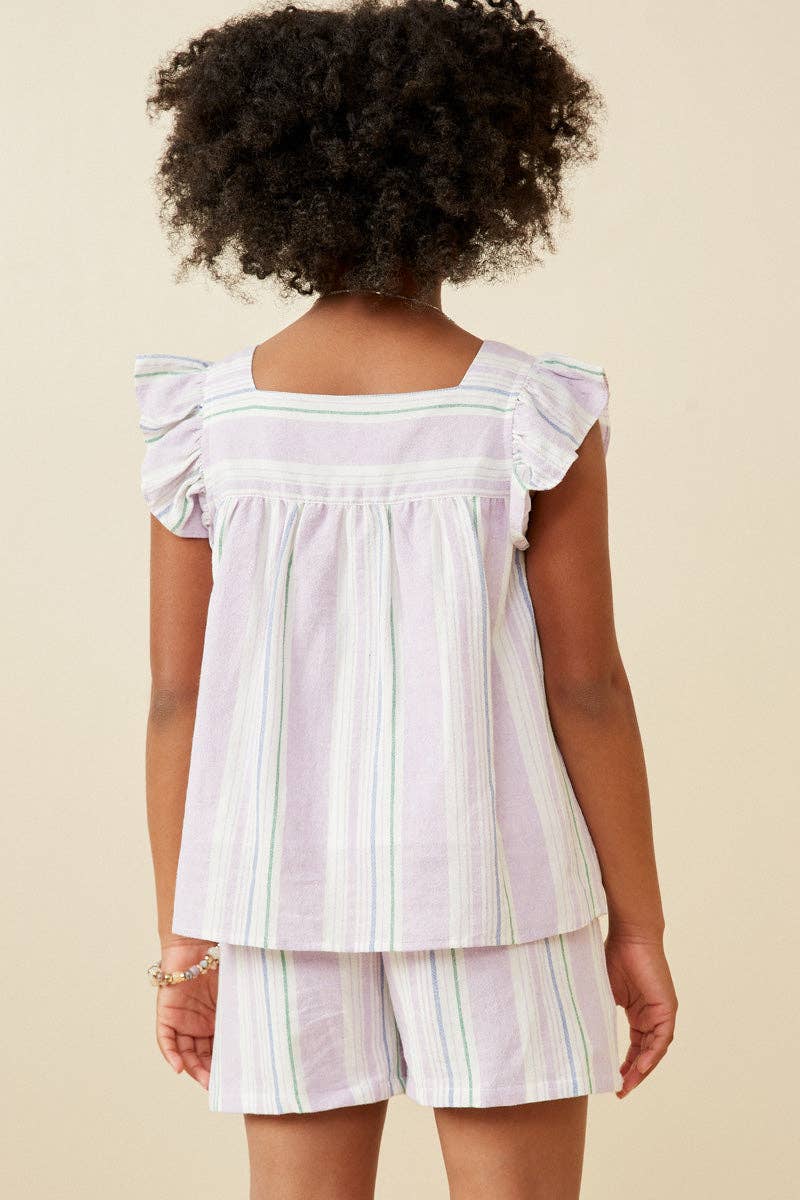 Mari Striped square neck