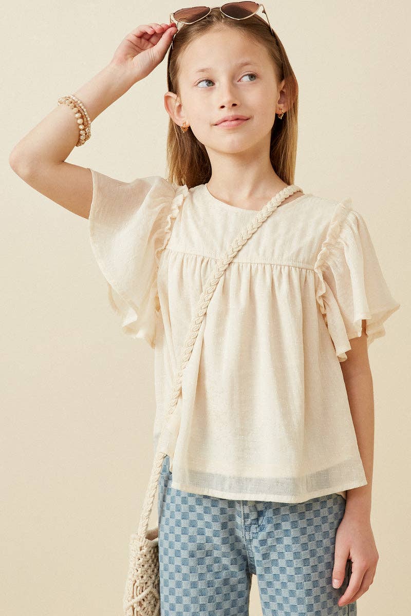 Ivory Ruffle Sleeve