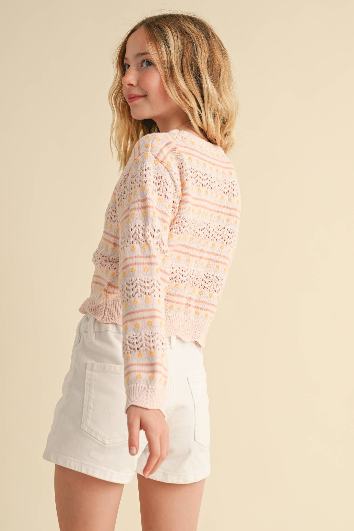 Flower Pointelle Sweater