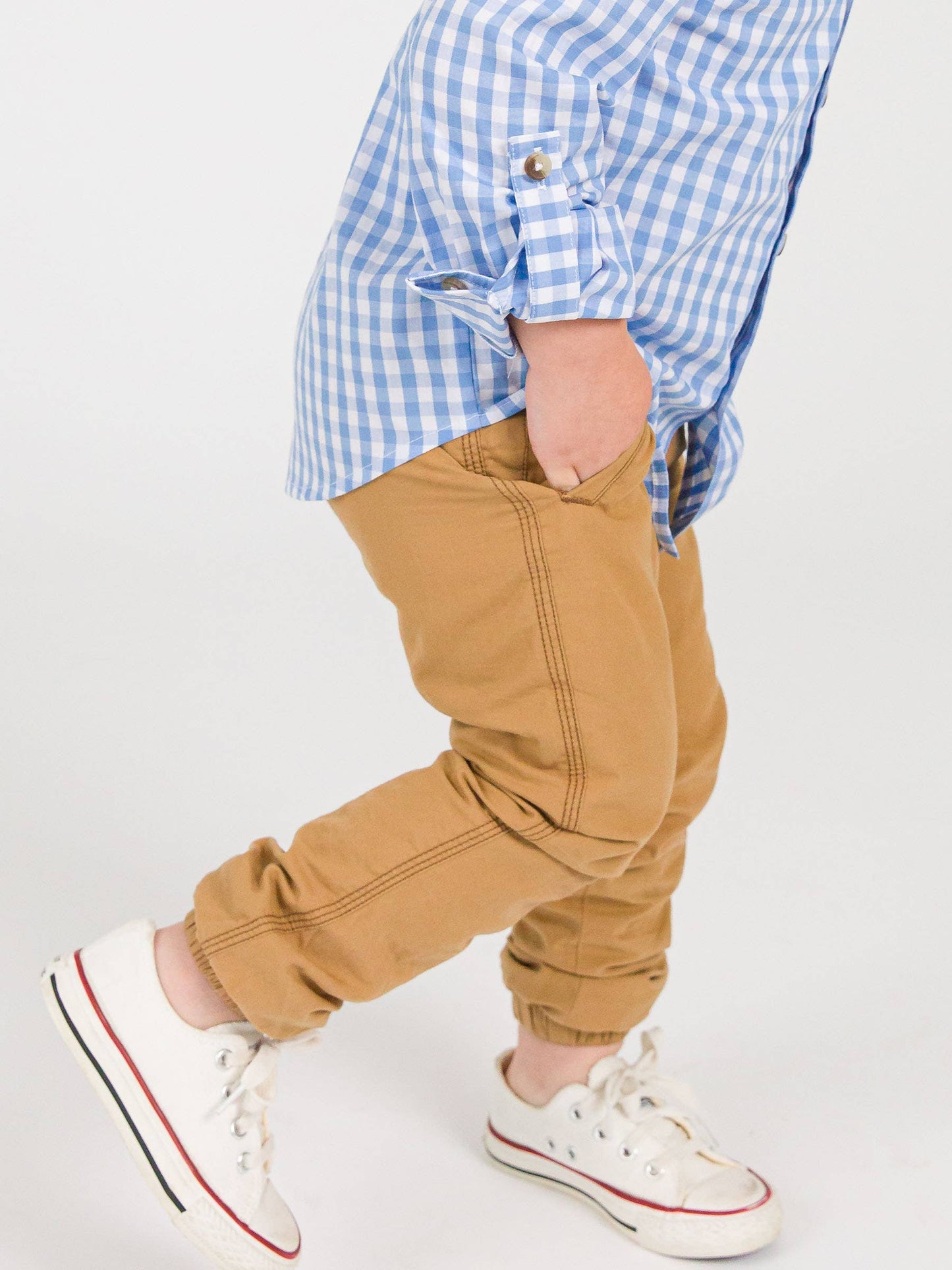 Boys Dark Khaki Jogger Pants