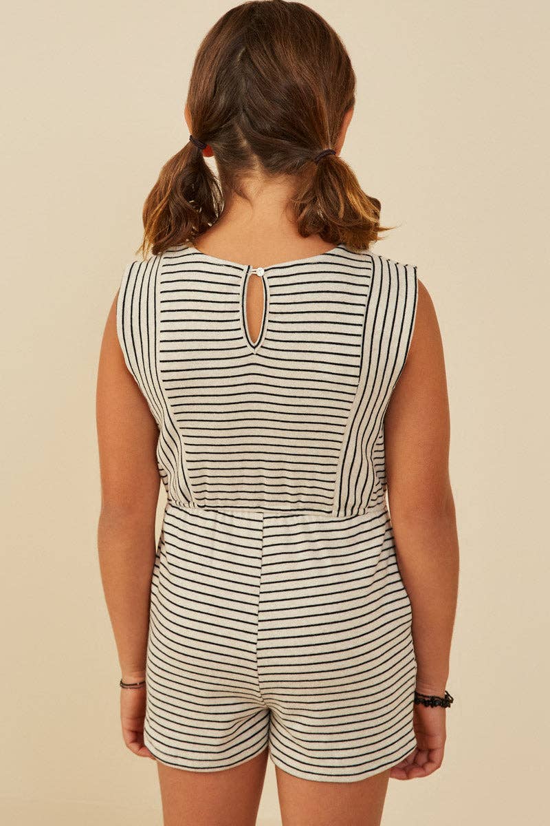 Striped Knit Sleeveless Romper