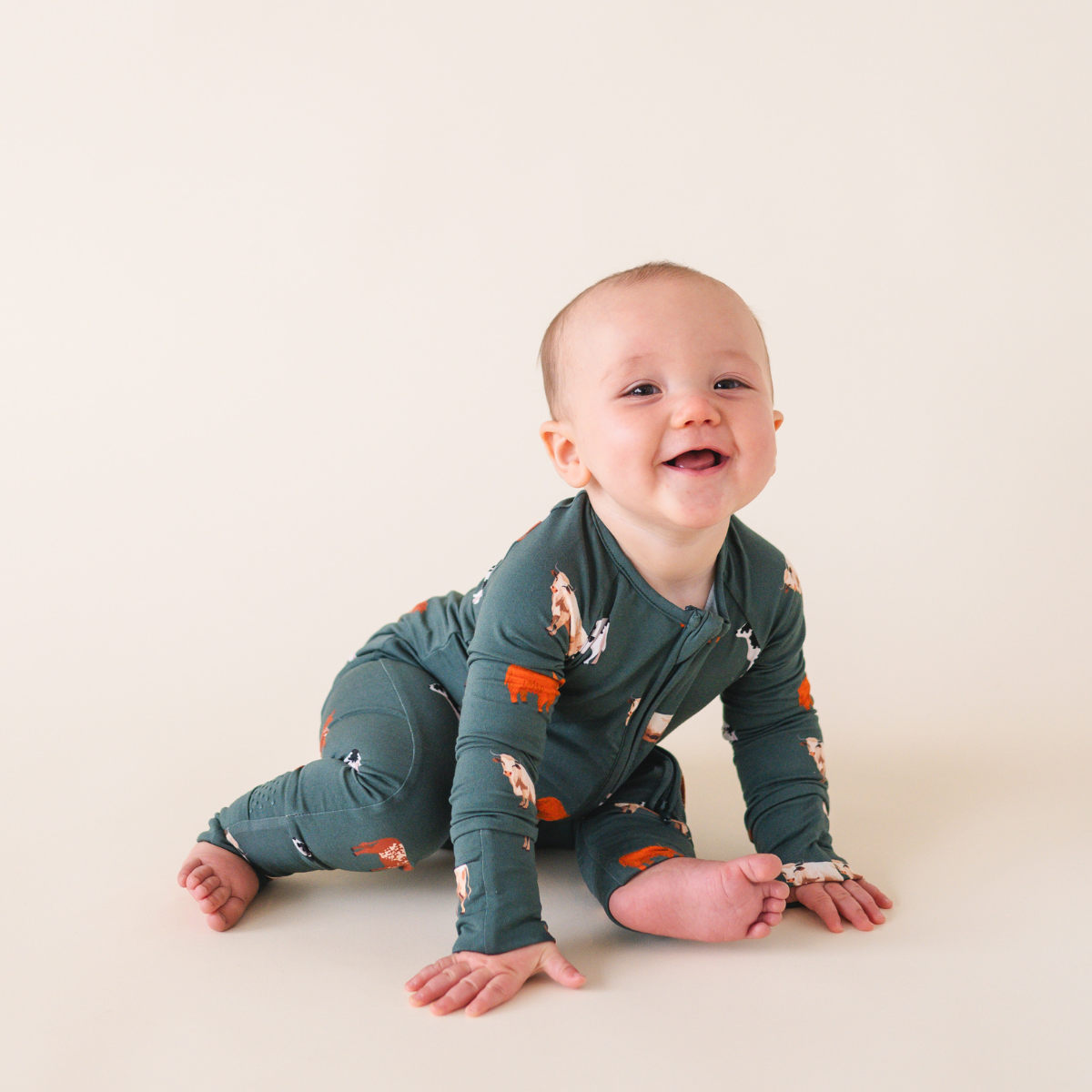 Green Cow Infant Pajamas