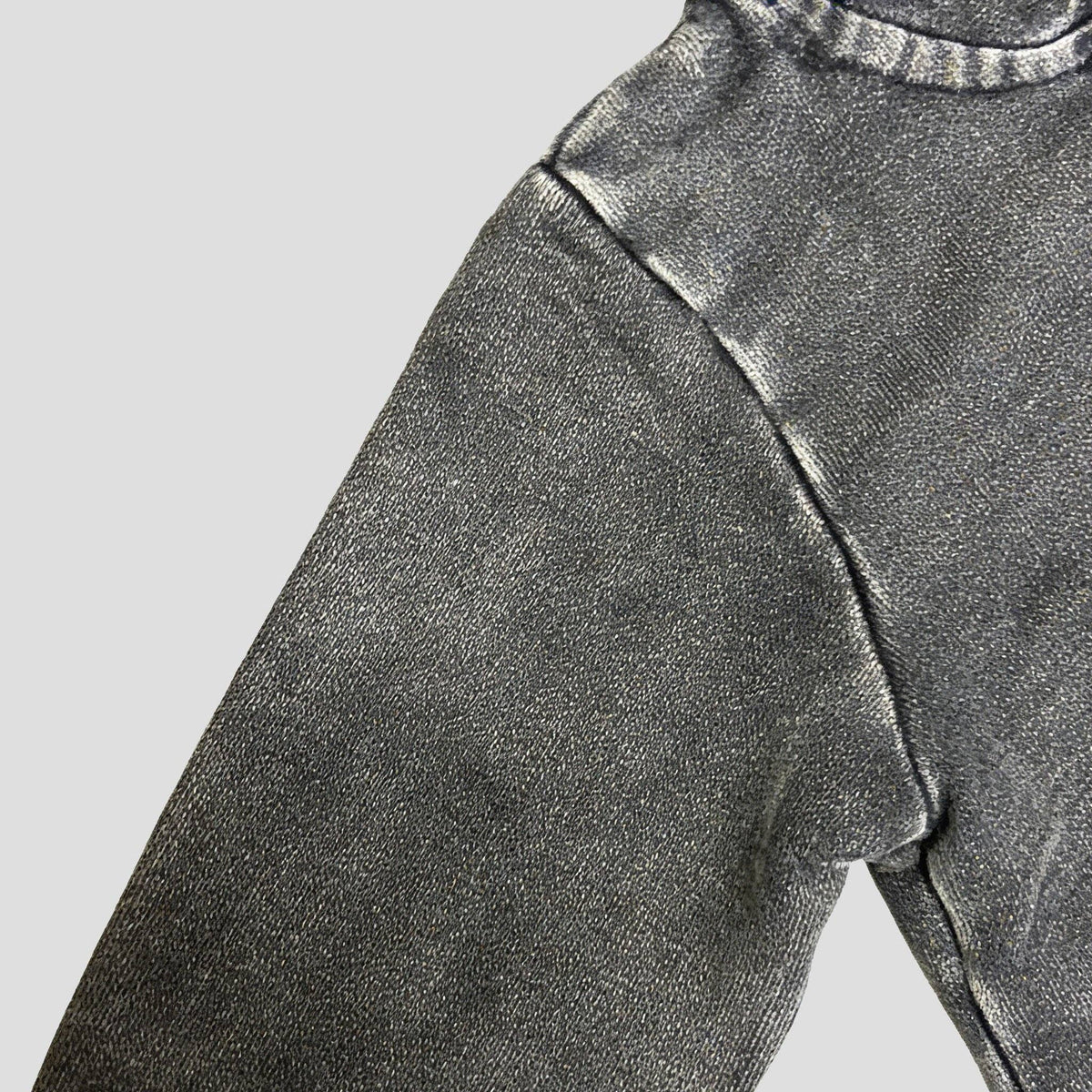 Black Mineral Wash Hooded Fleece Romper