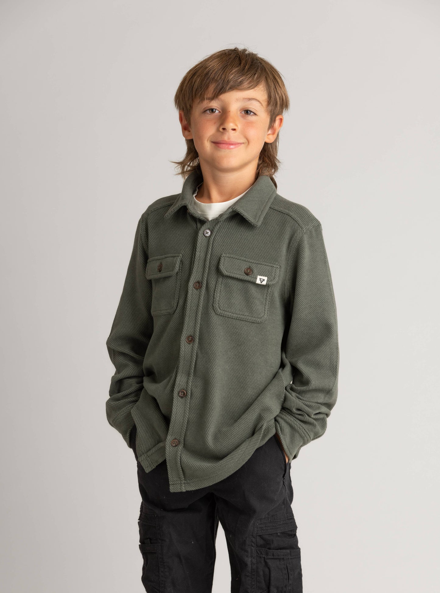 Boys Lichen Stretch Flannel Shirt