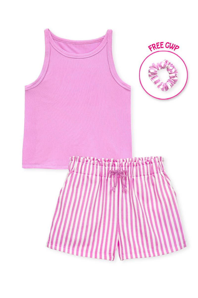 Tank+Striped Shorts