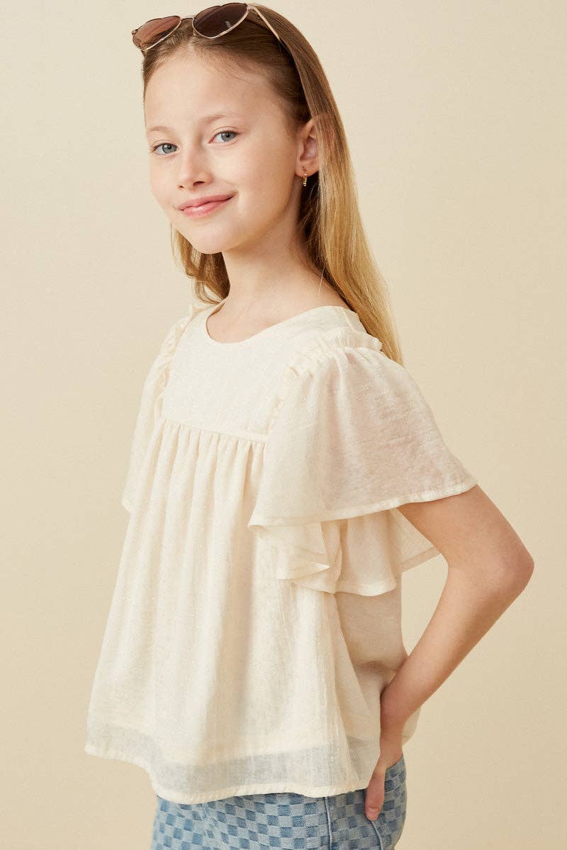 Ivory Ruffle Sleeve