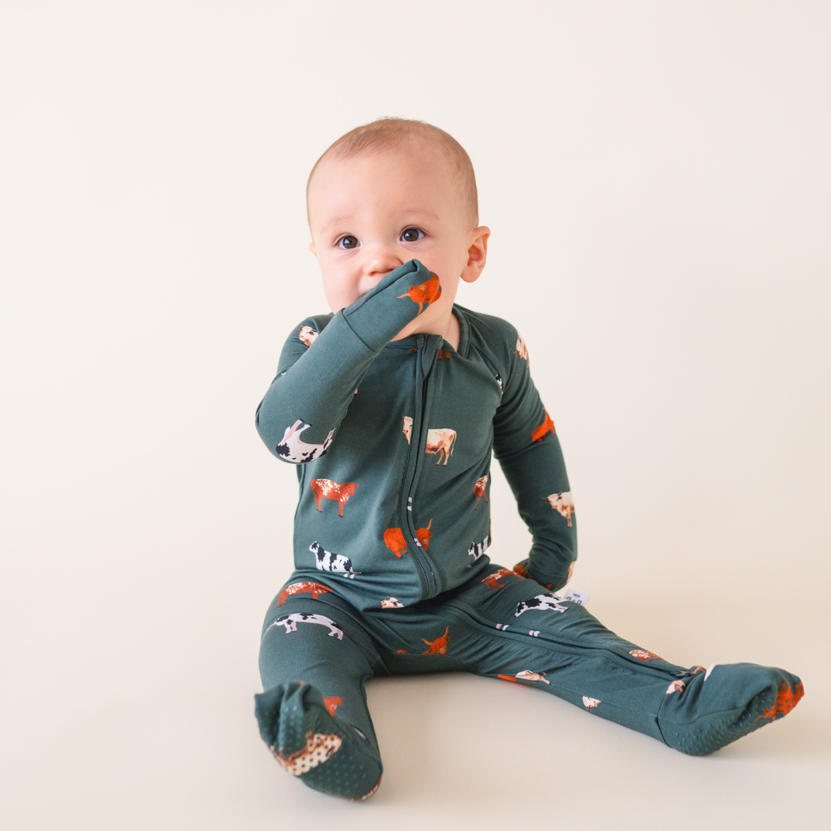 Green Cow Infant Pajamas
