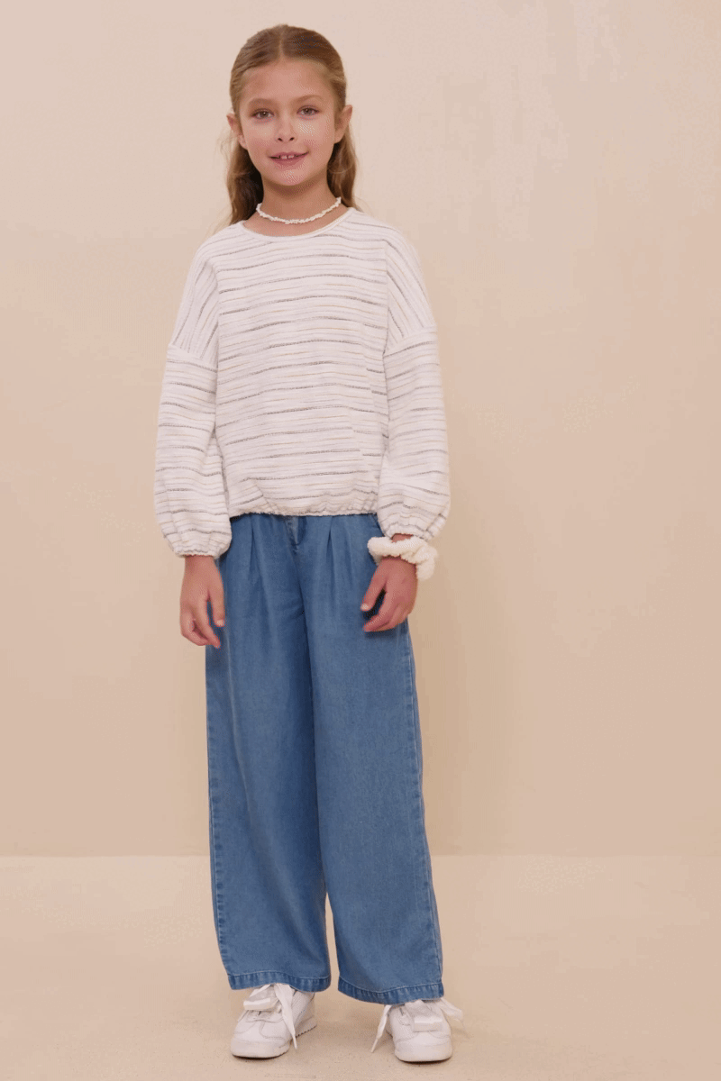 Striped Terry Knit Top