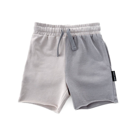 COLOR BLOCK SHORTS - PEBBLE