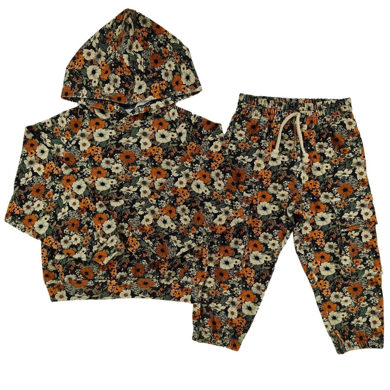 Rustic Blooms Cargo Hoodie Set