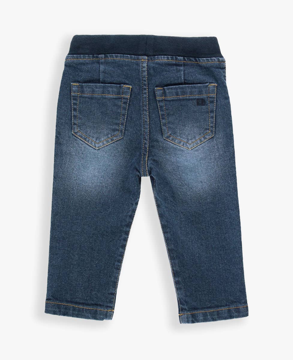 Medium Wash Stretch Denim Pull-on Jeans