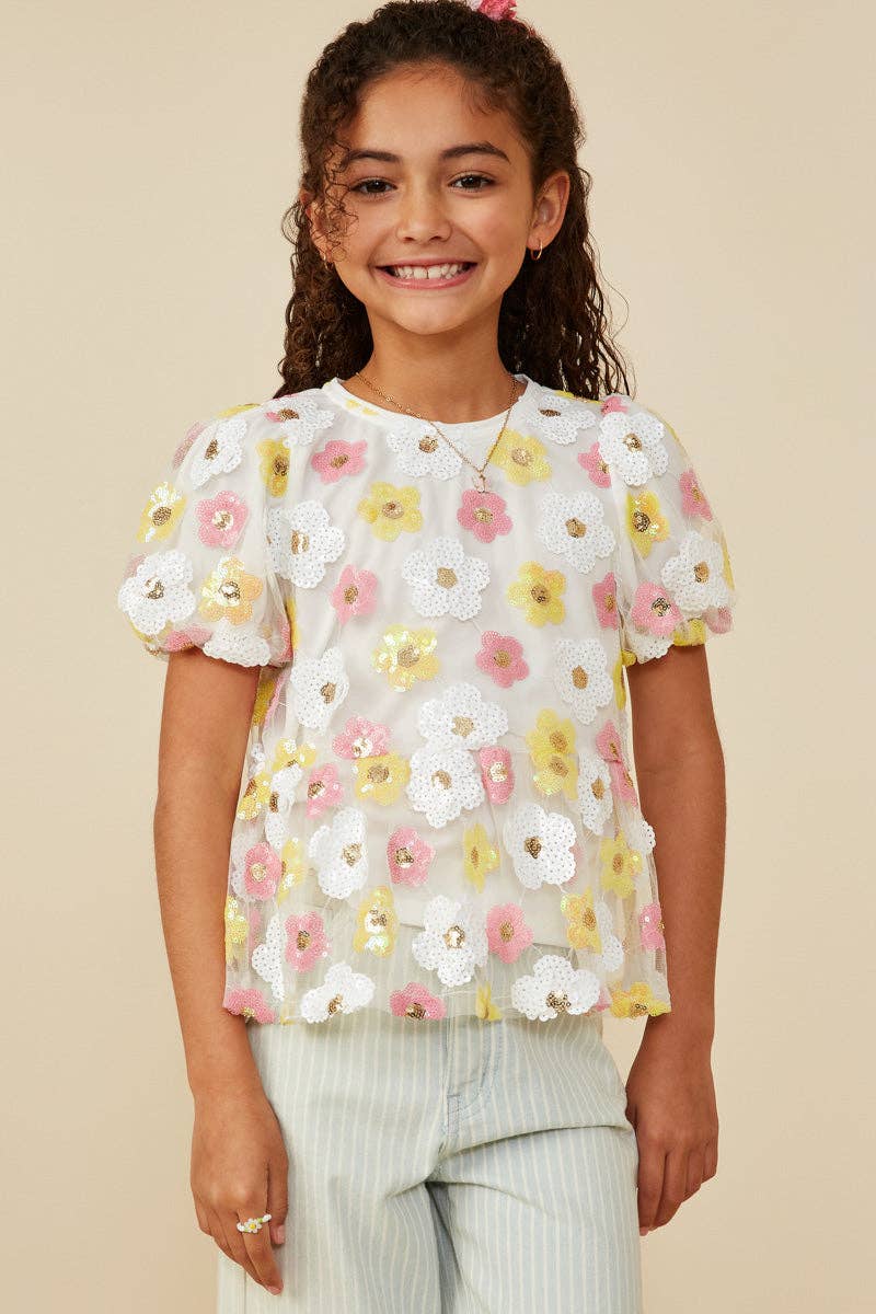Sequin Floral Top