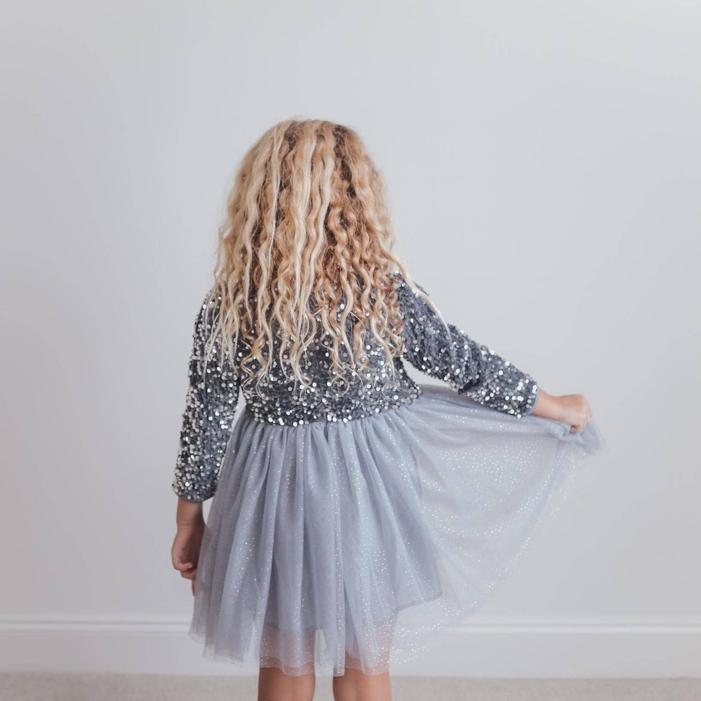 Sequin Silver Tulle Dress
