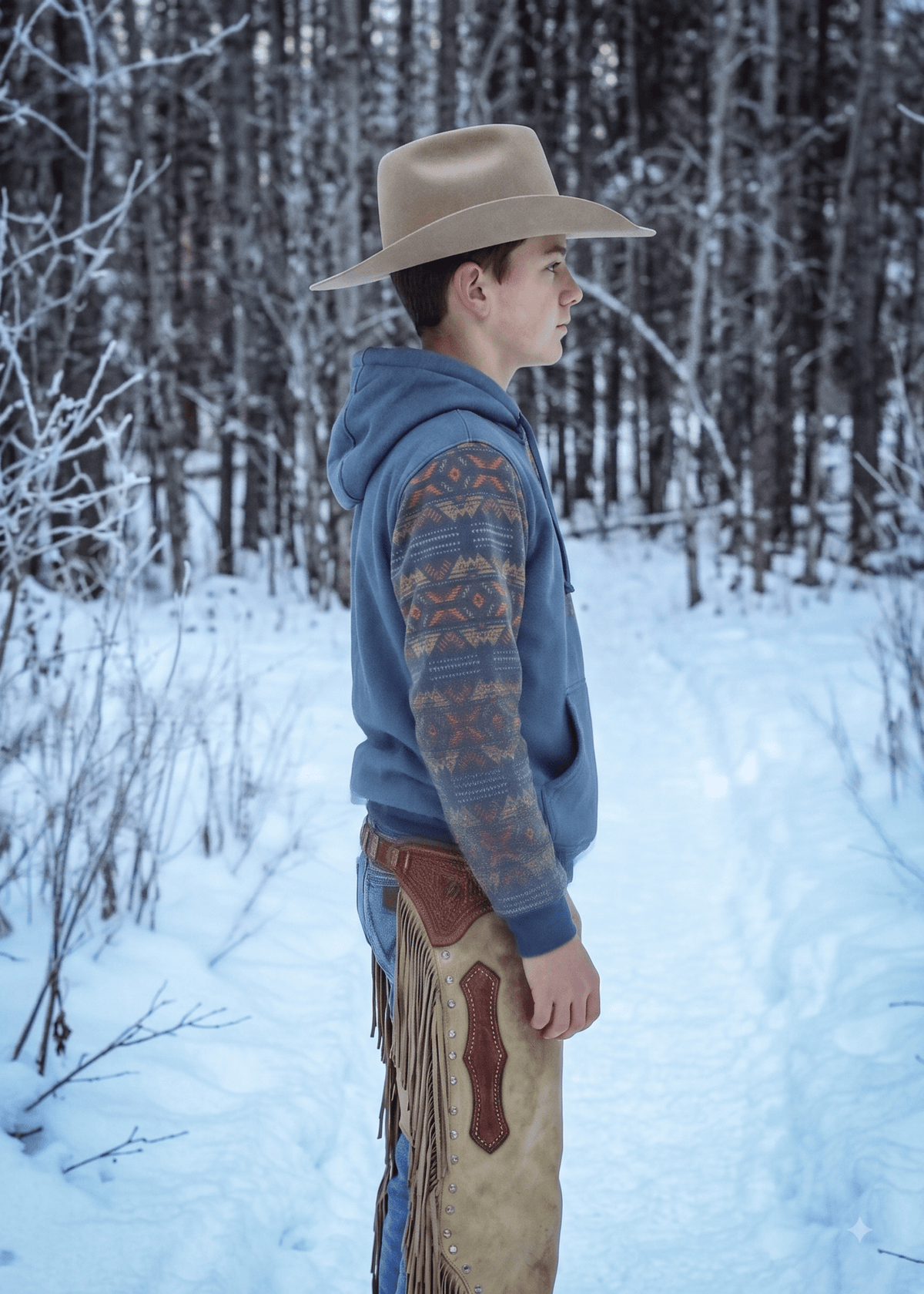 Boys' Western Print Hoodie