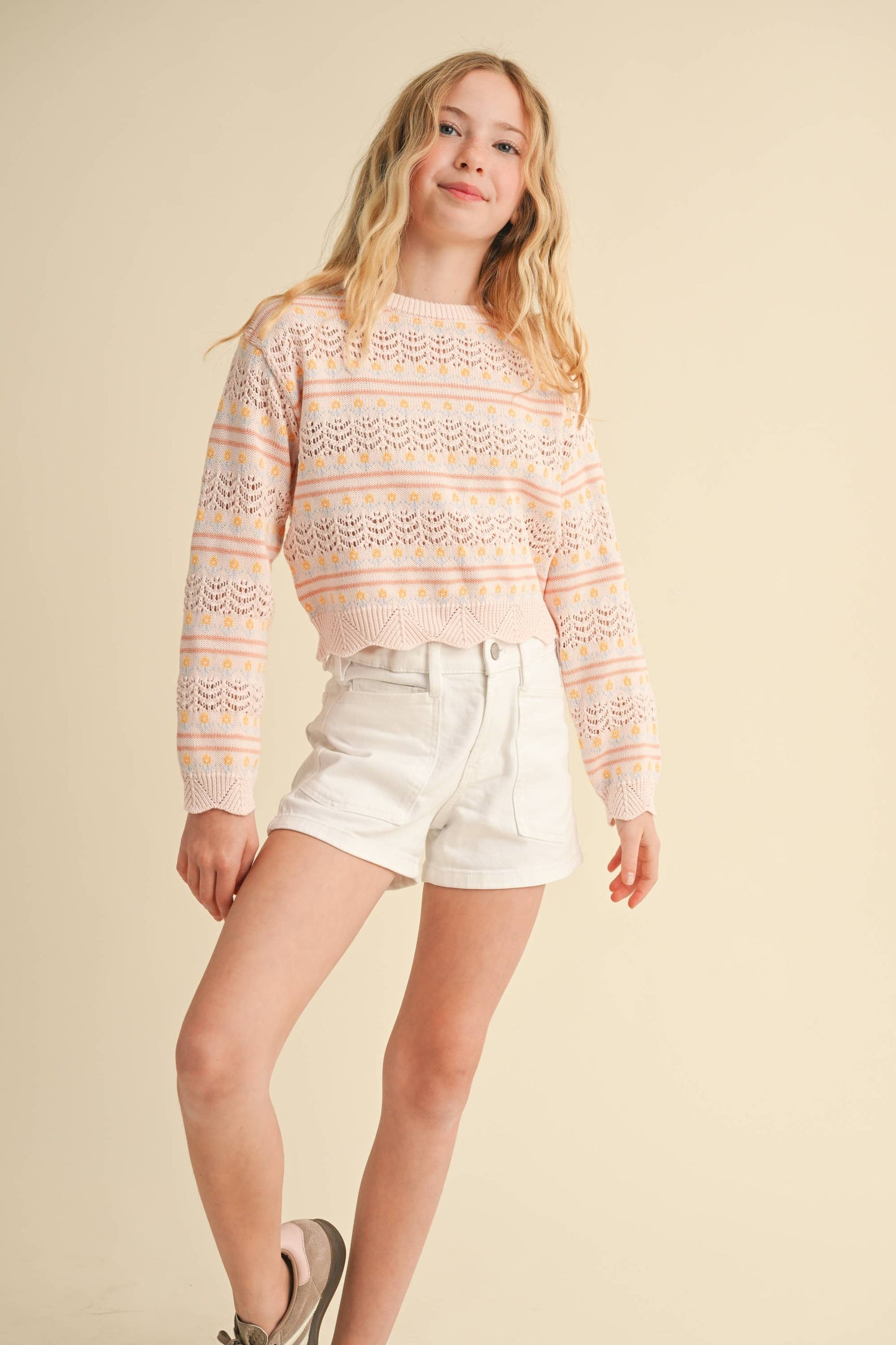 Flower Pointelle Sweater